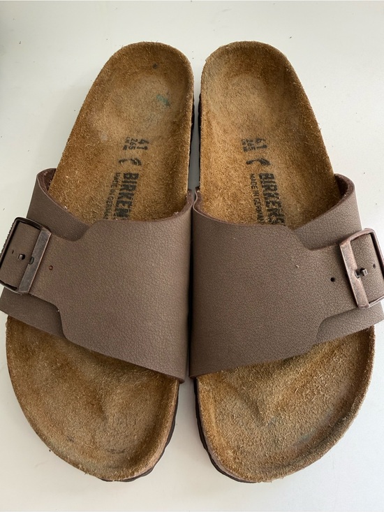 Birkenstock Shoes - Birkenstock Catalina women size 10 Brown Single Strap Slide Sandals